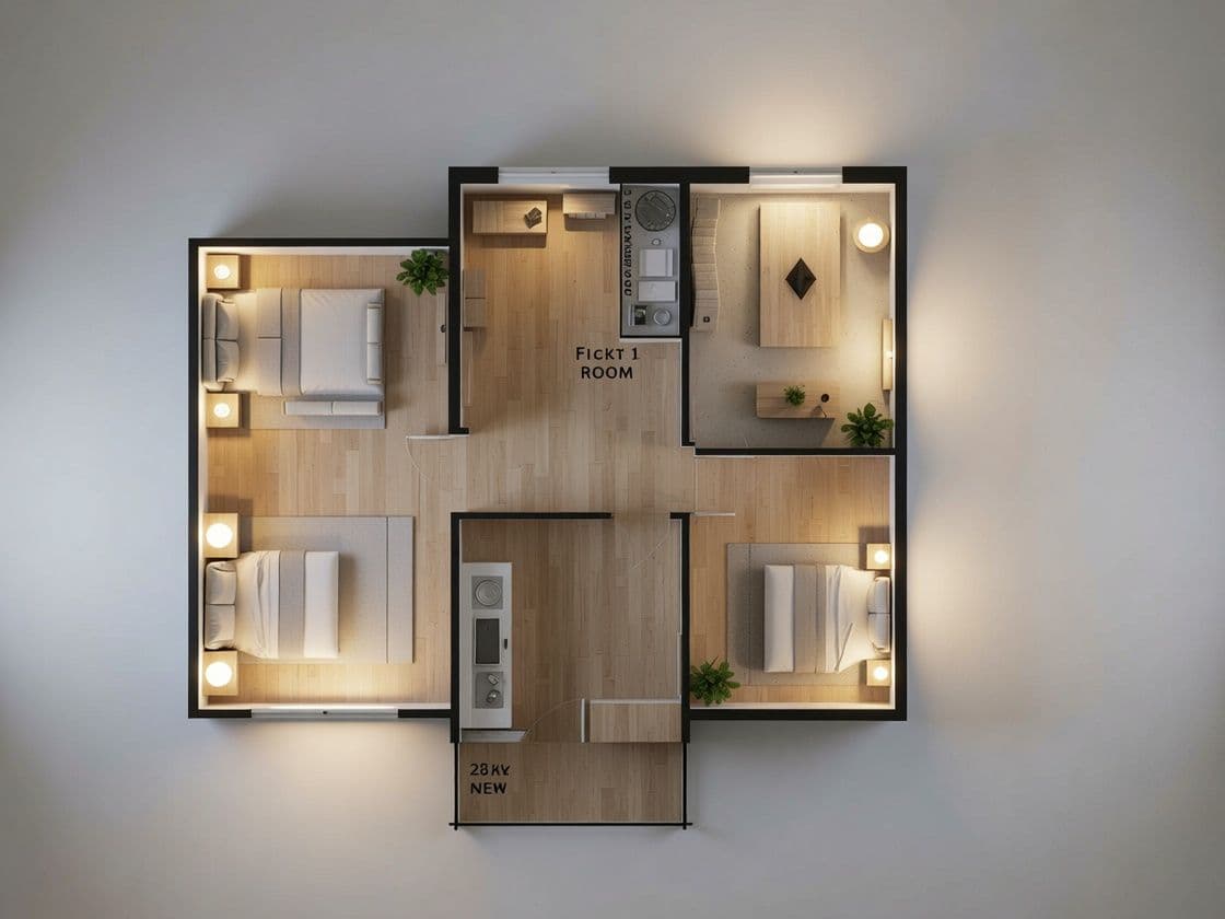 2D-Grundriss zu 3D