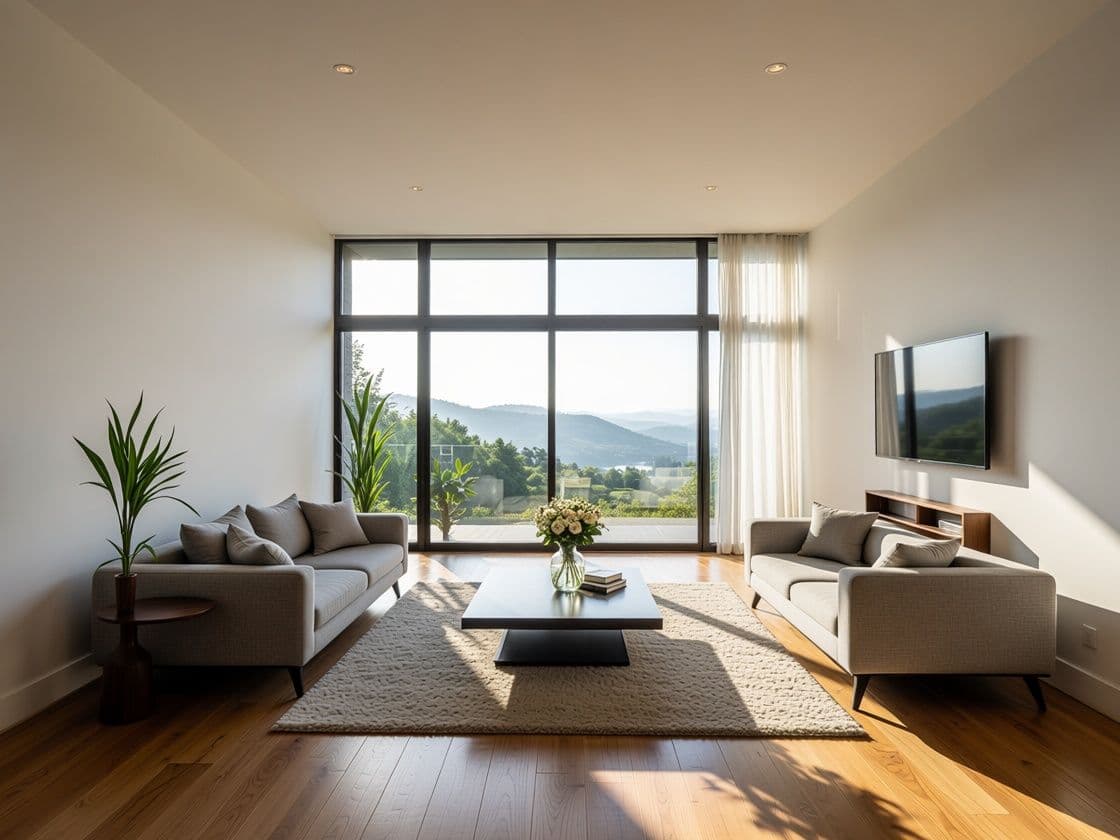 Skizze zu Wohnzimmer-Rendering